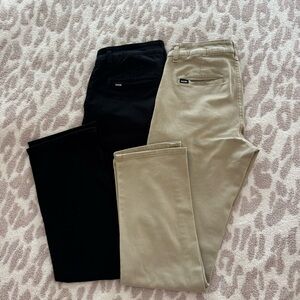 RSQ Men's Black and Tan Straight Leg Pants - size 29 (waist) 32 (length)